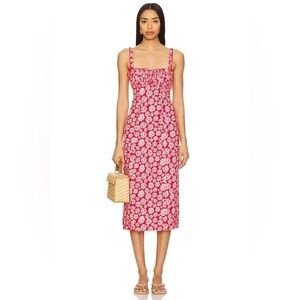 FREE PEOPLE LUCINDA PRINTED MIDI DRESS L B1734